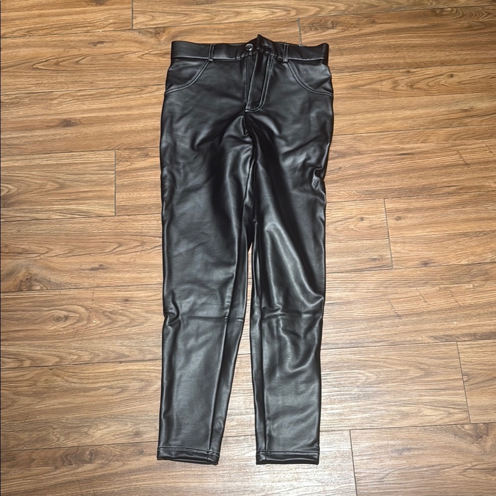 SHEIN black Faux Leather Pants